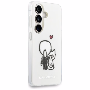 Karl Lagerfeld dėklas IML Karl ir Choupette MagSafe skirtas Samsung Galaxy S26 skaidrus