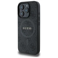 Guess 4G žiedo klasikinio logotipo magnetinis dėklas telefonui iPhone 16 Pro Max - juoda