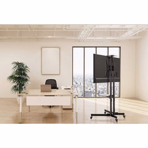Manhattan TV ir monitoriaus stovas-vežimėlis 1 ekranui, 37–65", juodas, VESA 200x200–600x400 mm, maks. 40 kg