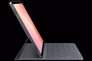 DX730UB plonas knygos tipo dėklas su klaviatūra Samsung Galaxy Tab S11, juodas