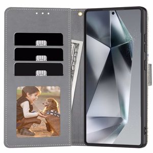 Tech-Protect piniginės tipo dėklas telefonui Samsung Galaxy A26 5G / A17 4G / 5G - su ramunėmis ir lapais