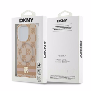 DKNY IML languotas mono raštas ir spausdintos juostelės Magnetinis dėklas iPhone 15 Pro Max - rožinė