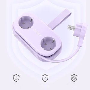 Orico AP3 65W GaN 6in1 maitinimo blokas 2x AC + 2x USB-A + 2x USB-C - violetinis