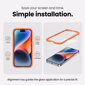 Tech-Protect Easy Set+ 2 dalių grūdinto stiklo apsaugų rinkinys ekranui ir kameros objektyvams, skirtas iPhone 18 Pro Max