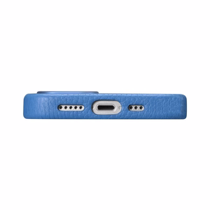 iCarer Litchi Premium odinis dėklas iPhone 14 Plus Magnetinis odinis dėklas su MagSafe Šviesiai mėlynas (WMI14220711-LB)