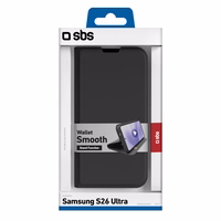 SBS Piniginė Smooth Dėklas for Samsung Galaxy S26 Ultra with Atverčiamas Dėklas - juodas