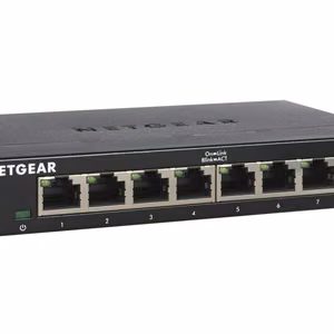 Netgear GS308-300PES – nevaldomas 2 lygmens gigabitinis eterneto komutatorius, juodas