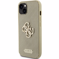 Guess Perforated 4G Glitter Dėklas telefonui iPhone 15 - auksinis
