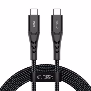 Tech-Protect Ultraboost UB11T USB-C / USB-C PD 100W / QC3.0 laidas 200 cm - juodas