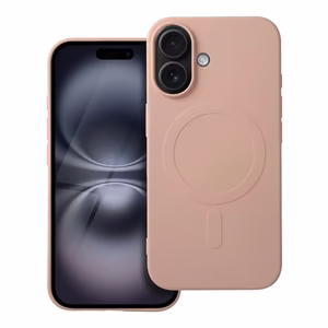 Dėklas Silicone Mag Cover (big hole) (MagSafe) skirtas iPhone 16 rožinis