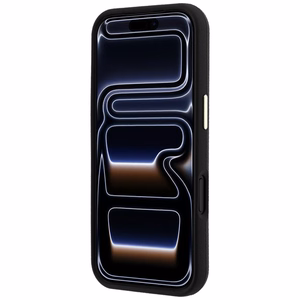 Guess Grained & Big Resin Logo dėklas, skirtas iPhone 18 Pro / 17 Pro – juodas