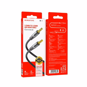 Audio kabelis Borofone BL19 3,5mm to 3,5mm juodas