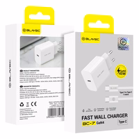 "Blavec" sieninis įkroviklis BC-7 GaN4 - C tipo - PD QC 45W 3A su C tipo kabeliu (TCBC7G4-CW453A+CC), baltas