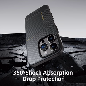 Rock Itin plonas Aramido pluošto Kevlar 600D dėklas Iphone 16 Pro juodas
