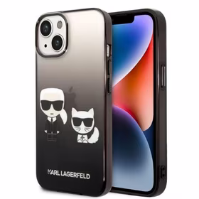 Karl Lagerfeld KLHCP14MTGKCK iPhone 14 Plus 6,7 "kietasis dėklas juodas / juodas gradientinis Ikonik Karl & Choupette