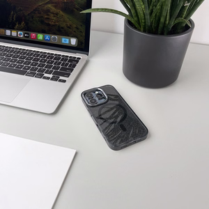 Blizgus dėklas su MagSafe Samsung Galaxy A16 5G - juodas