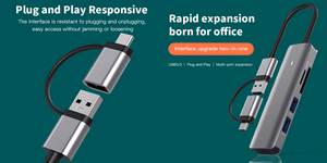 Adapteris USB 3.0 – 3x USB 3.0, SD, TF
