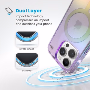Speck Presidio2 Lux MagSafe dėklas, skirtas iPhone 16 Pro (Amazing Purple / skaidrus)