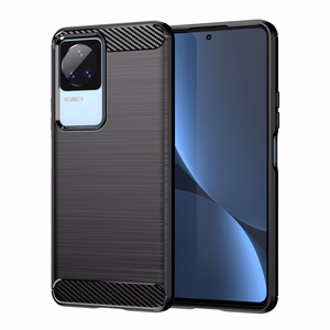 Dėklas telefonui Xiaomi Poco F4 5G – anglies pluošto silikoninis dėklas juodas