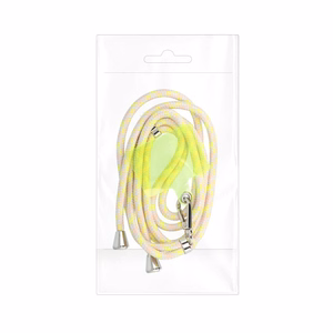SWING (6mm) telefono dirželis, telefono pakabukas su reguliuojamu ilgiu / virvelės ilgis 165 cm (maks. 82,5 cm kilpoje) / ant peties arba kaklo – pilkas–geltonas