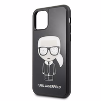 KARL LAGERFELD KLHCN58DLFKBK IPHONE 11 PRO juodas Kietas dėklas ICONIC KARL GLITTER