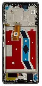 Ekranas Huawei Honor Magic5 Lite 5G/Honor X9A 5G su lietimui jautriu stikliuku ir rėmeliu Black ORG