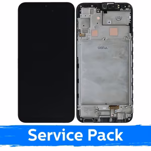 LCD ekranas suderinamas su Samsung A245 A24 4G juodas su rėmeliu (Service Pack)