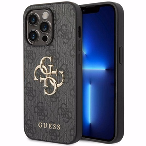 Guess 4G Big Metal Logo dėklas telefonui iPhone 15 Pro Max - pilka