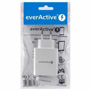Tinklo įkroviklis EVERACTIVE SC-400 4× USB 5 A, baltas