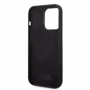 Karl Lagerfeld silikoninis Ikonik dėklas telefonui iPhone 14 Pro - juodas
