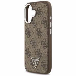 GUESS dėklas telefonui (m) IPHONE 17 suderinamas su MagSafe PU 4G W/Triangle Logo SL - rudas