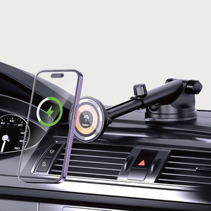 Dudao F12MAX+ automobilinis laikiklis su 15W belaidžiu įkrovikliu, suderinamas su MagSafe, juodas
