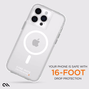 Case-Mate Ultra Tough+ D3O MagSafe dėklas, skirtas iPhone 15 Pro Max, skaidrus