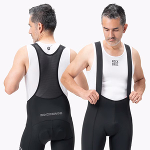 Rockbros 200021 Long Cycling Bib Shorts with Pad Size XXL - Black