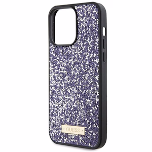 Guess Rhinestone Metal Logo dėklas telefonui iPhone 15 Pro Max - rožinis