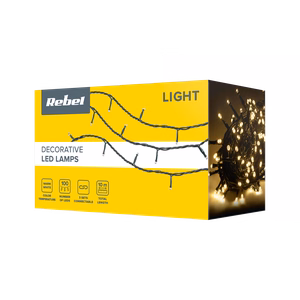 Rebel outdoor LED Christmas lights, 10 m, warm white, selectable lighting modes