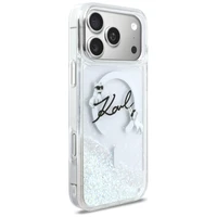 Karl Lagerfeld Liquid Glitter Karl Script Logo MagSafe Case for iPhone 17 Pro Max - Clear