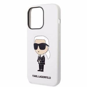 Karl Lagerfeld Silikoninis Ikonik dėklas iPhone 14 Pro Max - baltas