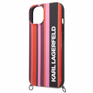 Karl Lagerfeld KLHCP14SSTSTP iPhone 14 6.1 "kietas dėklas rožinis / rožinis Spalvotos Juostelės Dirželis