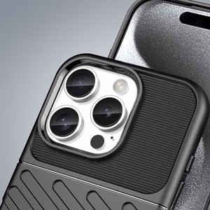Thunder dėklas telefonui iPhone 16 Pro silikoninis dėklas - juodas