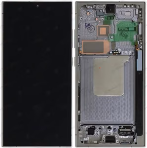 LCD ekranas Samsung S928 S24 Ultra su jutikliniu ekranu ir rėmeliu Titanium Grey/Orange/Violet originalus (naudotas Grade A)