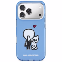 Karl Lagerfeld Karl & Choupette Back MagSafe Dėklas for iPhone 17 Pro - mėlynas