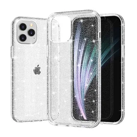 Crystal blizgantis dėklas telefonui Iphone 16e sidabrinis