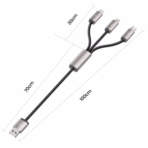 "Tech-Protect UltraBoost 3in1" USB-A - "Lightning" / USB-C / "micro USB 3,5A" laidas 1 m - pilkos spalvos