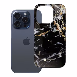 Чехол для iPhone 15 PRO Forcell F-Protect Mirage совместим с MagSafe Military Drop-Test чёрный мрамор
