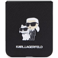KARL LAGERFELD KLHCZF5SAKCNPK WITH FLIP5 F731 DĖKLAS juodas SAFFIANO KARL & CHUPETTE PIN