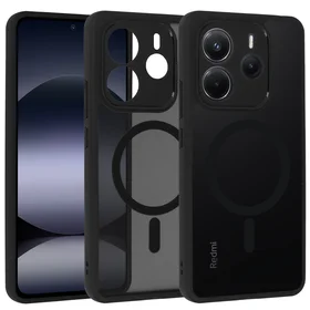 Visiškai matinis Magnētinis dėklas Xiaomi Redmi Note 14 5G juodas