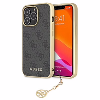 Guess GUHCP13XGF4GGR iPhone 13 Pro Max 6.7" pilkas kietas dėklas 4G Žavesių Kolekcija