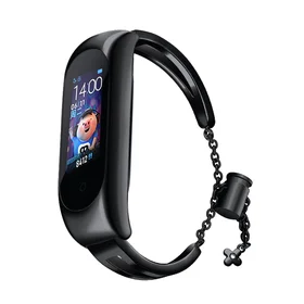 Metalinė apyrankė Xiaomi Mi Band 3 / 4 / 5 / 6 dirželis - juodas