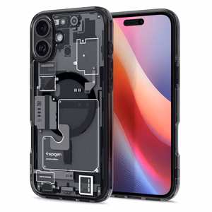 Spigen Ultra Hybrid MagSafe Zero One dėklas, skirtas iPhone 16 – tamsiai pilka